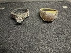 925 Silver And Gold Rings Clear Stones 14 Grams Lot of 2 — photo 1