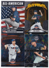 (4) DIFFERENT Paul Skenes 2026 PANINI STARS & STRIPES PRIZM USA INSERT LOT