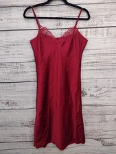 Warner's Nightgown Women's 34 Red Sleeveless Lace Detail Vintage
