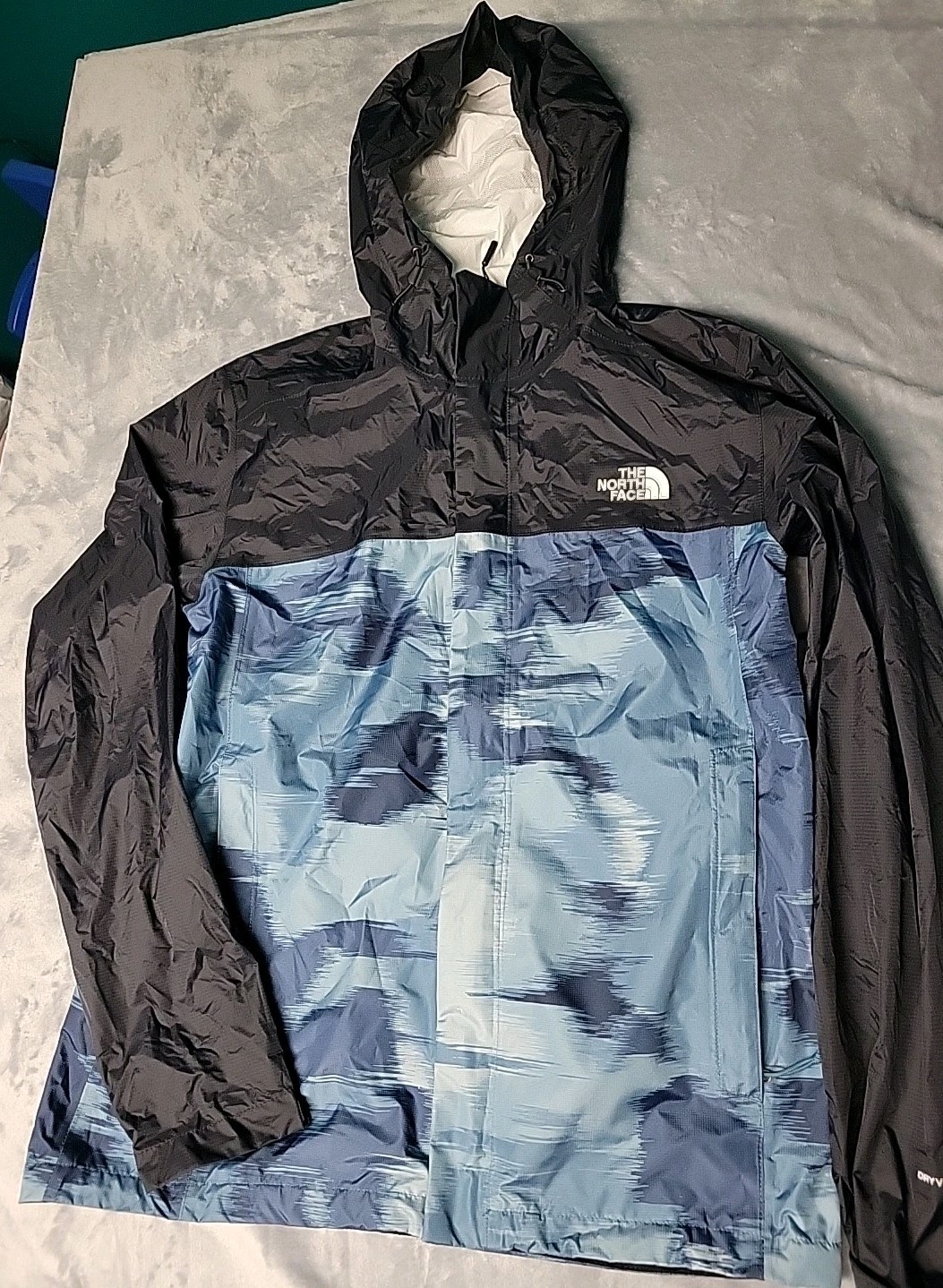 North Face DryVent Mens Windbreaker Jacket Size L Black Blue Waterproof