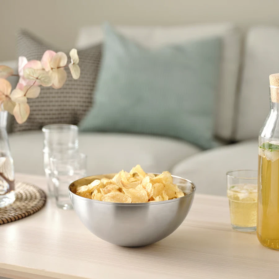 2X IKEA BLANDA BLANK Tazón de acero inoxidable Tazón para servir duradero 8 pulgadas Foto 4 de 4