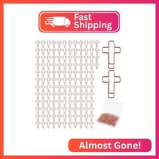 140 Pack Rose Cross Paper Clips, Decorative Paper Clips and Bookmarks for Bible