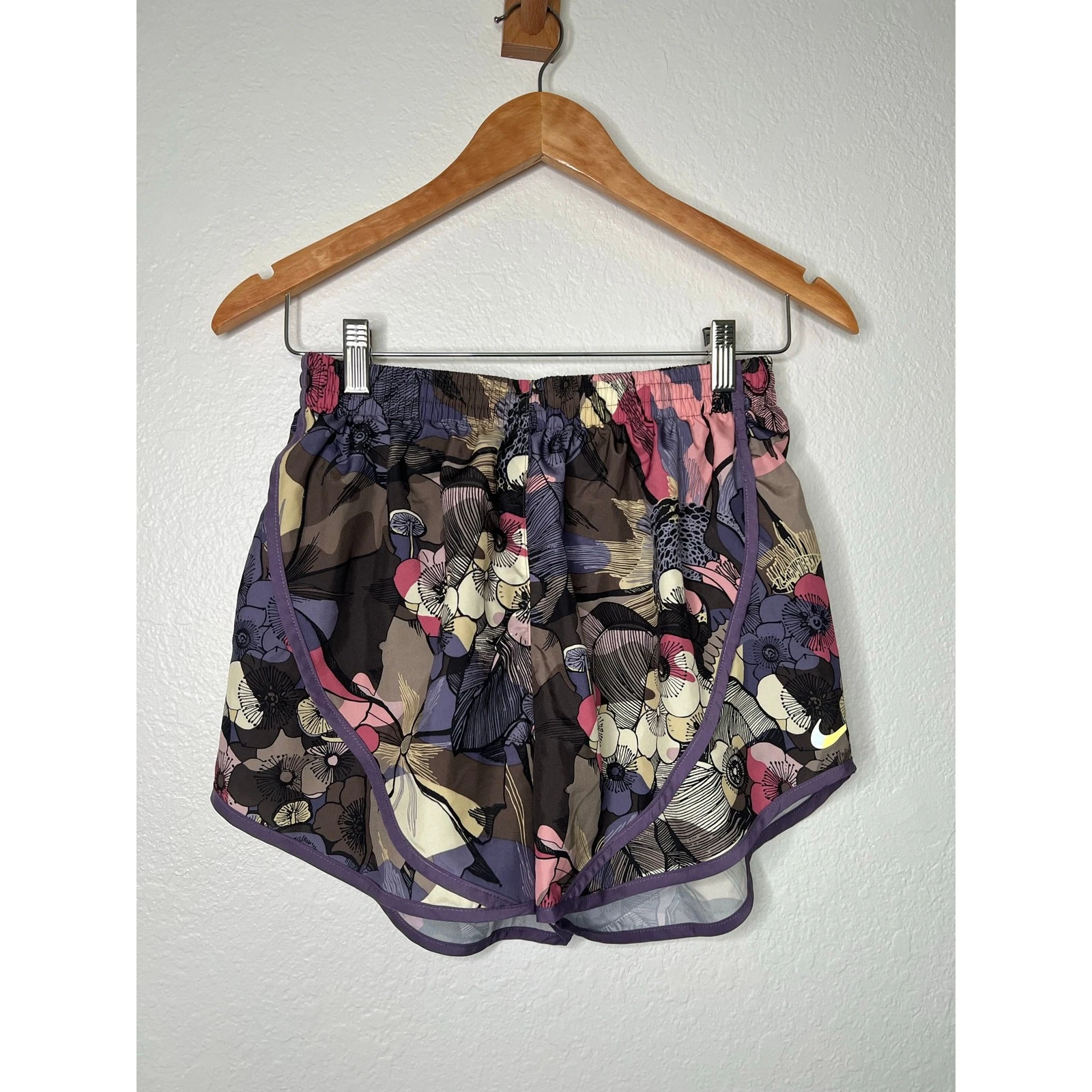 Pantaloncini Nike Donna Tempo Running Stampa Floreale Fungo Taglia Media