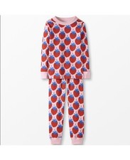 Hanna Andersson Organic Cotton Long John Pajamas Set Jumbo Strawberries Sz 5 NWT
