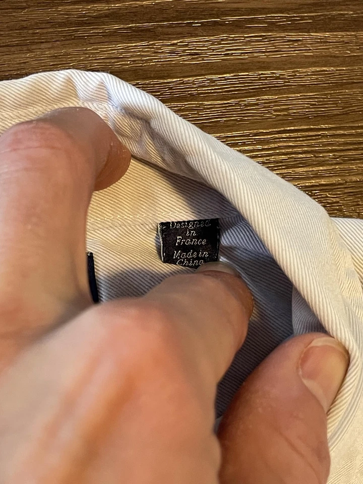 Camisa Faconnable Para Hombre Mediana Blanca Clásica Con Botones Manga Larga Bolsillo Foto 3 de 4