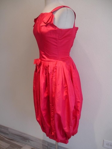 Damen Gr. XS Vintage 60er Jahre Suzy Perette New York Fuschia Pink Bubble Kleid Plissee - Bild 2 von 15