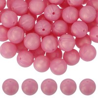 60 Stk. Runde Silikonperlen 15Mm, Rosenrot, FüR Schmuck Diy
