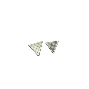 Vintage Silver Tone Textured Triangle Collar Tips Western Mens Accessories Pair