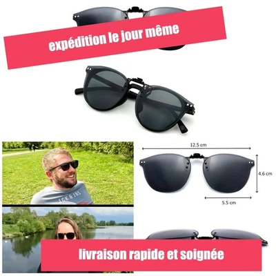Clip solaire polarisé CREYESTAL relevable UV400 ultra léger - Photo 1/4
