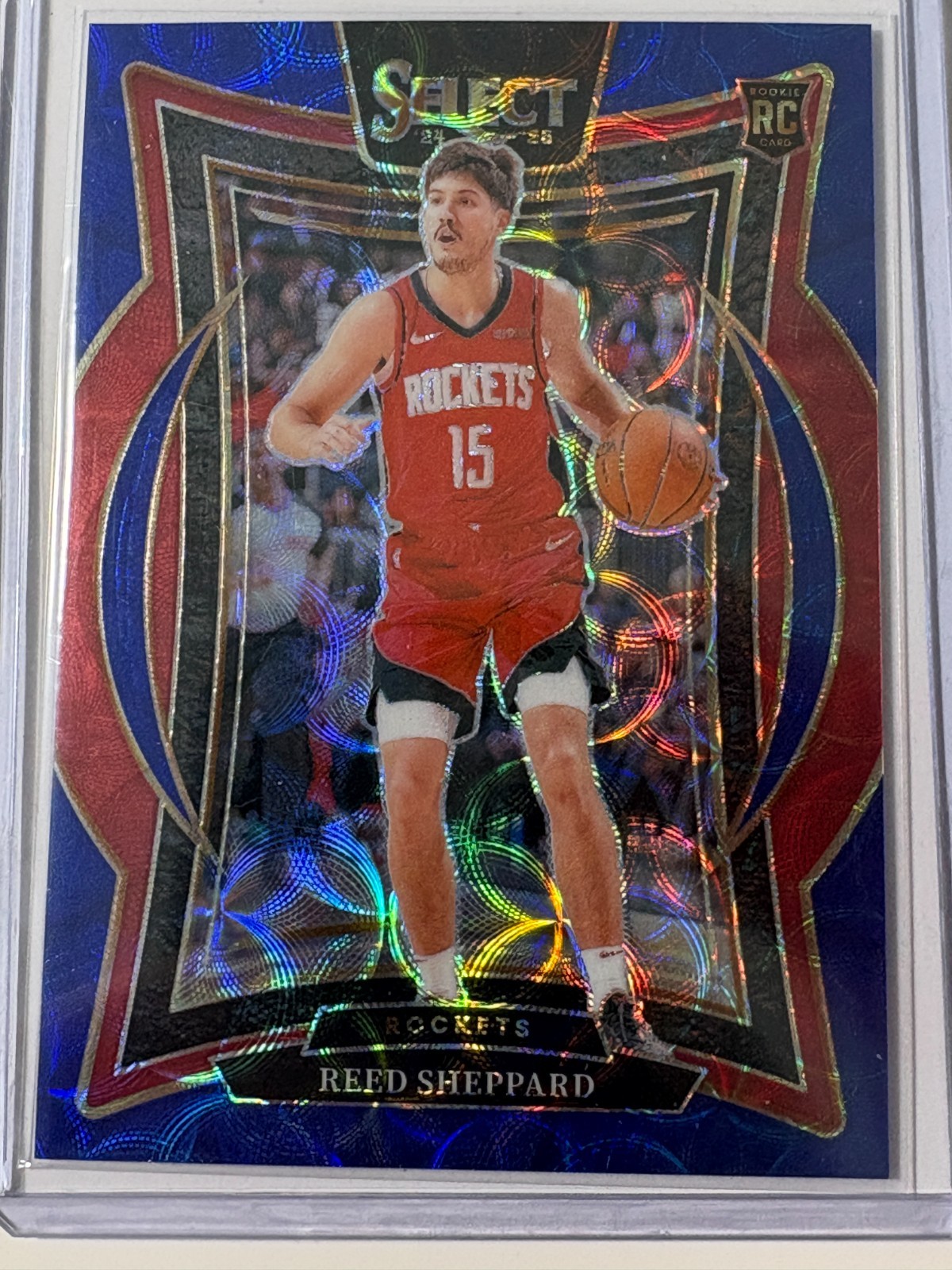 Reed Sheppard 2024-25 Select Blue Scope Prizms #68 Houston Rockets 021/249