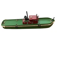 Vintage Wooden Tugboat Model "J.H. McLean" Folk Art Handcrafted Nautical Decor
