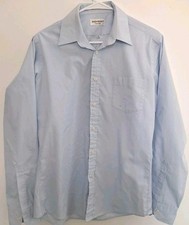 Vintage Yves Saint Laurent YSL Men Light Blue Dress Shirt Long Sleeve Size 15.5