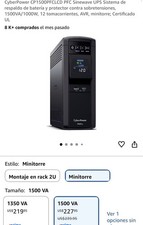 CyberPower CP1500PFCLCD 1500VA/1000W 120V Mini-Tower UPS 12 Outlets AVR