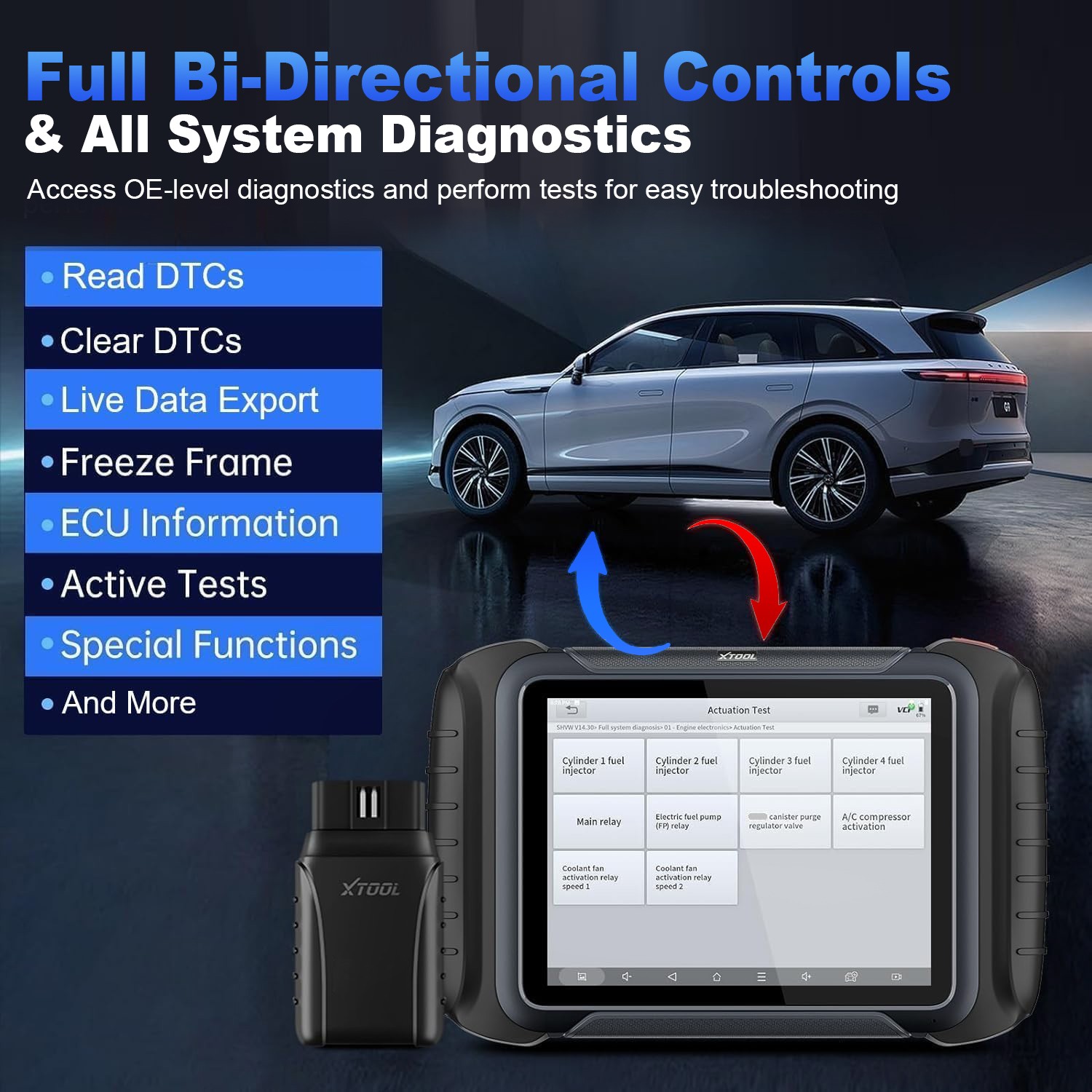 XTOOL D8W V2.0 OBD2 Scanner Full System Diagnostic Tool Key Programming Toplogy