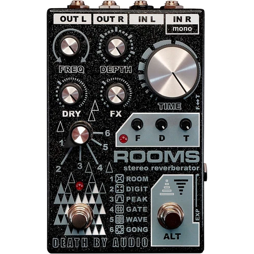 Death by Audio Rooms Stereo Reverb Effects Pedal Black Sparkle 197881301422 OB