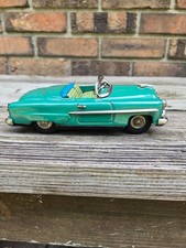 Vintage Tin Friction 1952 Ford Convertible 2 Door Car Works Made in Japan
