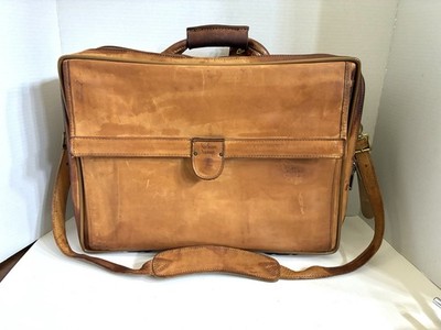 Vintage Hartmann Luggage Tan Leather Garment Bag Rare
