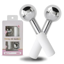 Ice Globes for & Eyes, Unbreakable Stainless Steel Cool Massagers for Skincar...