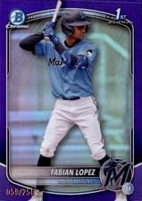 Fabian Lopez 1st Bowman #BCP-19 #/250 Miami Marlins