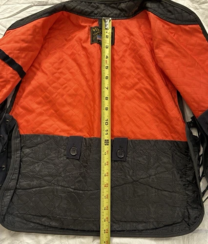 Vanson Leathers Streamliner Black Motorcycle Vest Quilted Lining Men 42 USA Made image 6