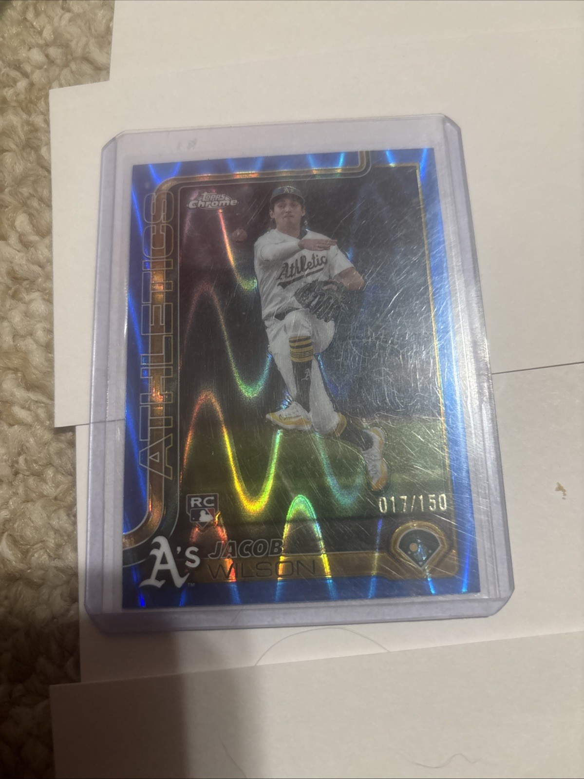 2025 Topps Chrome - Jacob Wilson #96 Blue RayWave Refractor /150 (RC)