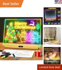 LED Note Board with Colors, Rechargeable 17-Inch Doodle Glow 9-Mode Light Up ...