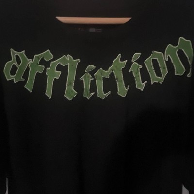 Affliction Green Skull Fleur-de-lis Cross Graphic Tee