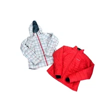 Columbia Interchange Jacket Women's Size L Red Plaid Ski Snowboard 3 in 1