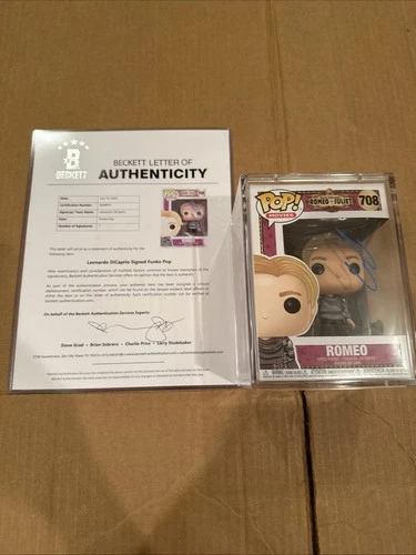 Leonardo DiCaprio Signed Romeo 708 Funko w/ Beckett Full Letter & Hard Armor
