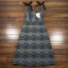 Antonio Melani x Jennifer Sumko Size 0 Black Scroll Schwan Quilted Midi Dress