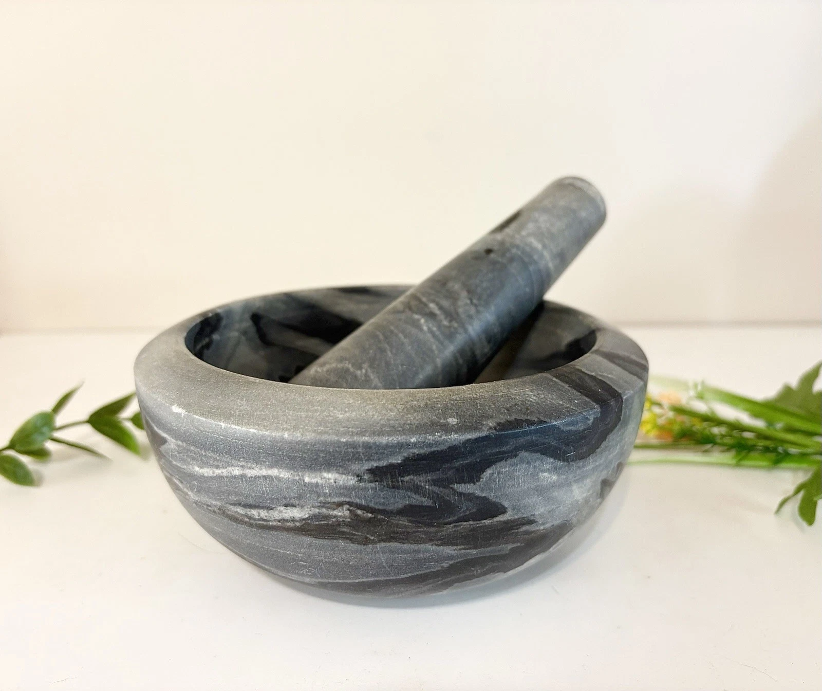 Large 6” Marble Slate Mortar and Pestle Natural Heavy Stone Spice/Herb Grinder
Opens in a new window