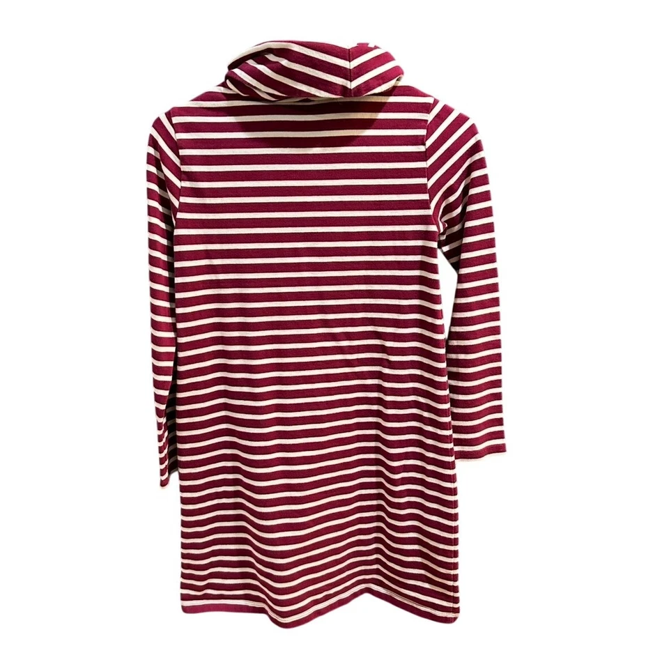 Vineyard Vines Cowl Neck Maroon Striped 100% Cotton Sweater Dress Size Large 14 - Image 2 of 4