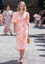Kate Spade Falling Flowers Wrap Dress Size 12 Cotton MSRP $378