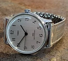 1991 Vintage Timex Marlin Water Resistant Mens 33mm Mechanical Watch Silver Tone