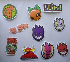 10 Count Variety Namebrand Skateboarding Vinyl Stickers
