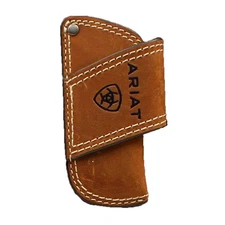 Ariat Embossed Logo Leather Belt Knife Sheath (Medium Brown)