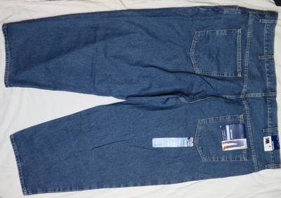 BASIC EDITIONS MENS BLUE JEANS 50x29 REGULAR FIT 100% COTTON DENIM vtg 2000 NEW