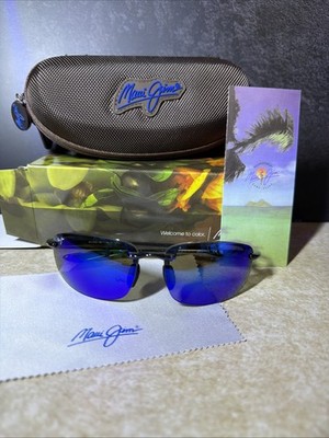 Maui Jim B407-11 Ho'okipa Sunglasses Grey Frame / Blue Hawaii Polarized Lenses