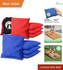 Cornhole Bean Bags Set of 8 All Weather Red Blue for Competitive Outdoor Play