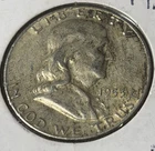 1953-P SILVER FRANKLIN HALF DOLLAR, F+ DETAILS, RARER YEAR