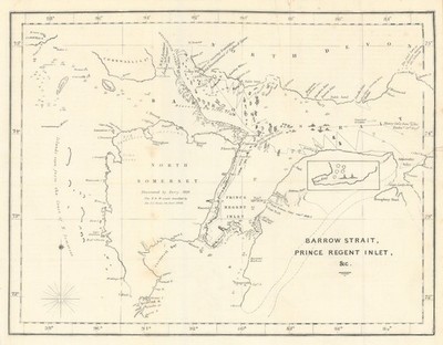 Barrow Strait, Prince Regent Inlet   British Franklin Search Expedition 1850 Karte