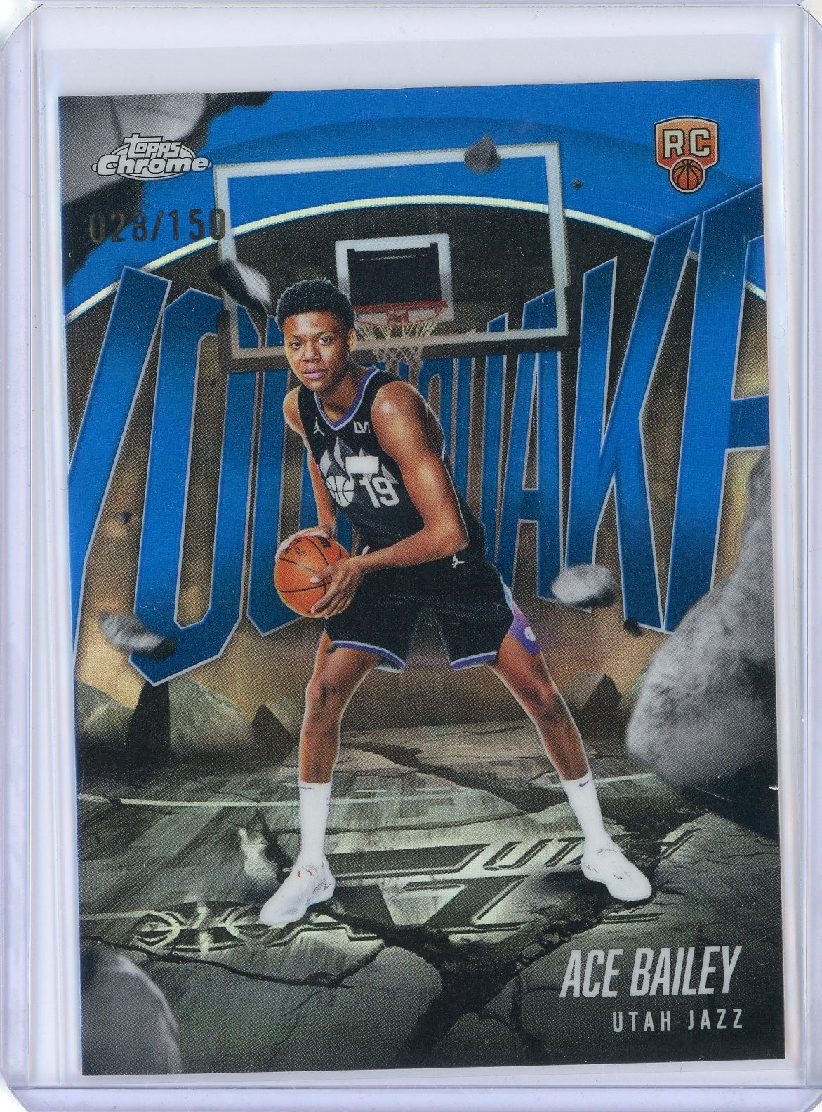 2025 Topps Chrome Ace Bailey Youthquake Blue Refractor Rookie /150 #YQ-5 Jazz RC