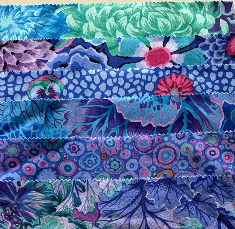 KAFFE FASSETT COLLECTIVE -ROYAL- 10X10 LAYER CAKE FOR FREE SPIRIT FABRICS - Image 3 of 4