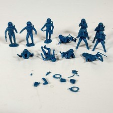 Lot of Vtg MPC Blue Plastic Astronaut Figure 1960s Space Toy Marx Playset BROKEN