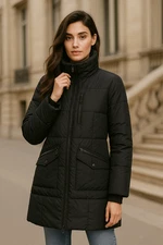 REBECCA MINKOFF Coat Small Puffer Heavyweight Jacket Black Chic Functional NYC