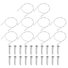 10Pcs Lanyard Cable, 50cm x 1.5mm 304 Stainless Steel Wire Rope Lanyard