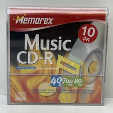 Memorex 700MB 80 Minute 40x CD-R Audio Recording Media (10-Pack Case) *NEW*