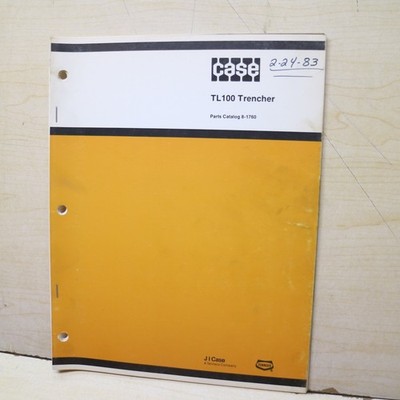 CASE DAVIS TL 100 Trencher Parts Manual book catalog spare ditcher plow list