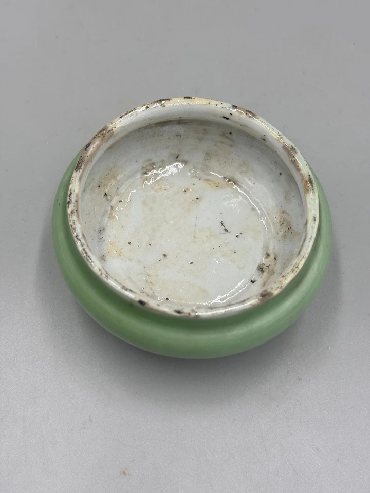 Antiguo quemador de incienso esmalte Celadon porcelana china siglo XIX 3 1/2"" Foto 2 de 4