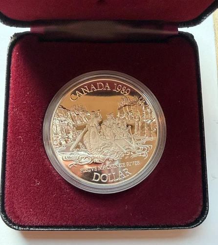 1989 ROYAL CANADIAN MINT MACKENZIE RIVER 500 Silver PROOF DOLLAR 23.33 Grams